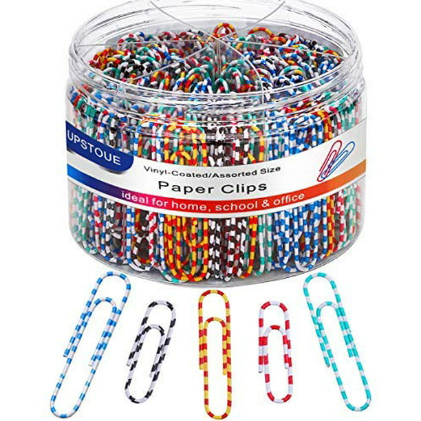 250 Per Pack 28mm Paper Clips Assorted Jot Multi Colored Coated 